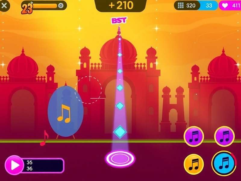 Kollywood Carnival Craze gameplay screenshot showing rhythm-based challenge